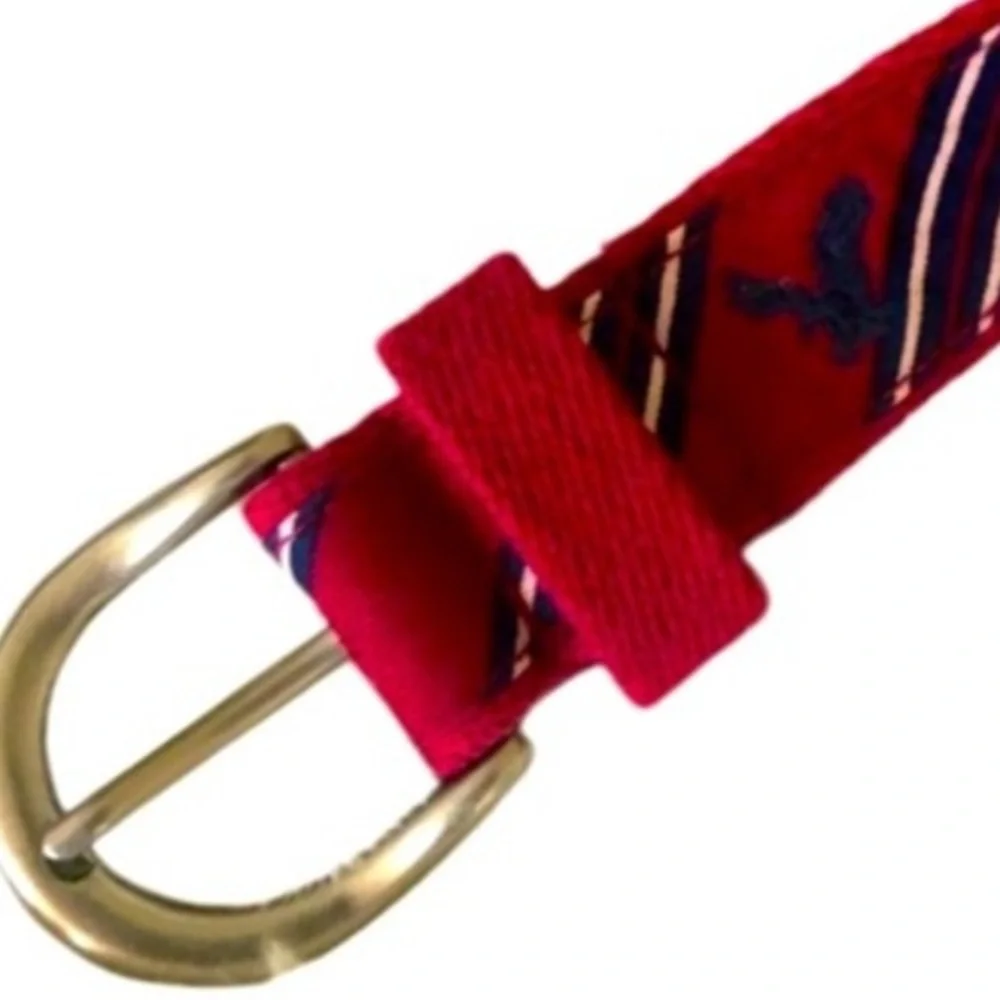Vintage Red Nautical Belt Americans Eagle Outfitters with Silver D ring - Picture 7 of 8